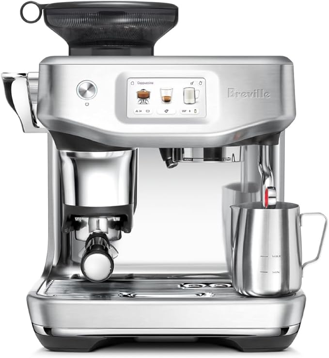 Breville Barista Touch Impress espresso machine with built-in grinder and touchscreen display
